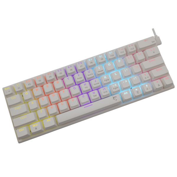 WHITE SHARK MECHANICAL KEYBOARD US BLUE SWITCH WAKIZASHI WHITE