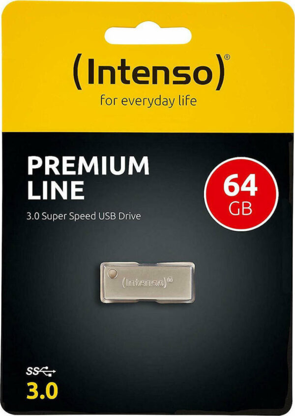 Intenso Premium Line 64GB USB 3.0 Stick Ασημί