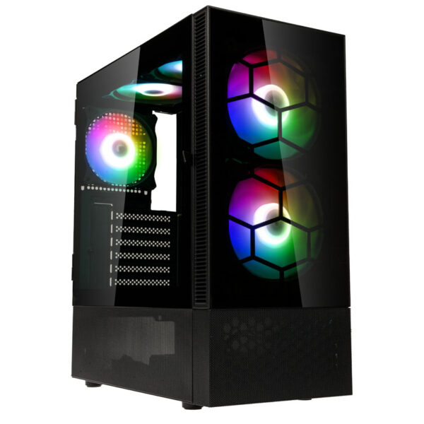 GEKL_137_01 Kolink Observatory MX Glass ARGB Midi Tower Case - Black (with 5 ARGB fans - 2x140mm & 3x120mm)