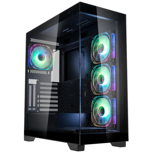 GEKL_134_01 Kolink Unity Peak ARGB Midi Tower Showcase - Black ATX 400mm clearance with 4 ARGB Fans