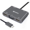 Sandberg USB-C Dock 2xHDMI+1xVGA+USB+PD