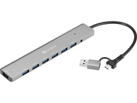 136-66_md Sandberg USB-C/A to 7 x USB 3.0 Hub