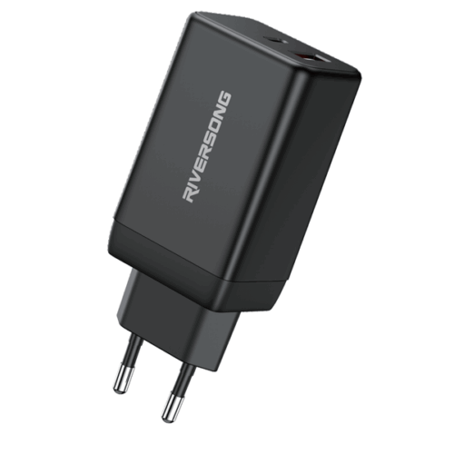 Riversong Travel Adapter PowerKub G65 Pro Dual USB Black