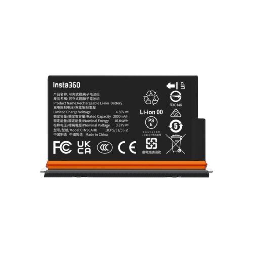 Insta360 X5 Ultra Battery - Upgraded 2800mAh capacity for an ultra-long run time.