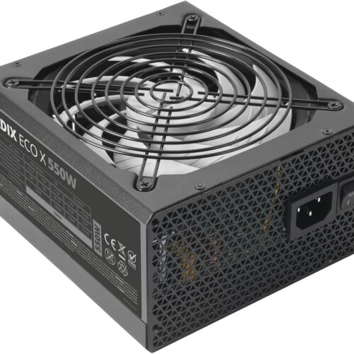 TACENS PSU RADIX ECO X 550W, 87% EF, SMD AND DC-DC TECHNOLOGY, ACTIVE PFC, AI-RPM ULTRA-SILENT 14CM FAN, BLACK CABLES, 6 YEARS WARRANTY