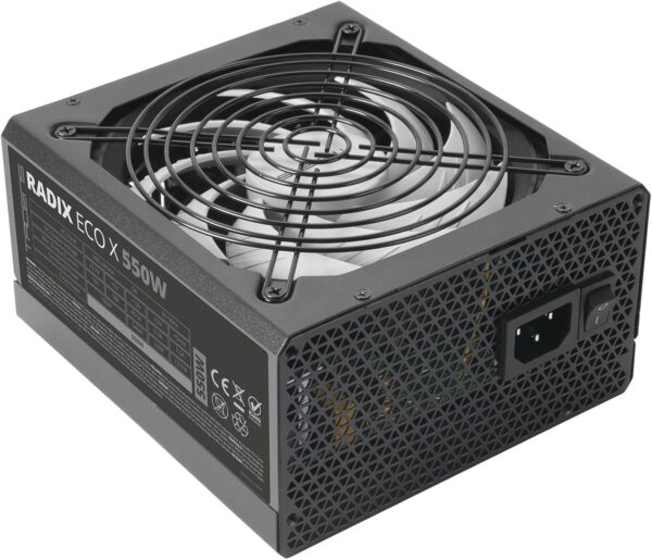 TACENS PSU RADIX ECO X 550W, 87% EF, SMD AND DC-DC TECHNOLOGY, ACTIVE PFC, AI-RPM ULTRA-SILENT 14CM FAN, BLACK CABLES, 6 YEARS WARRANTY