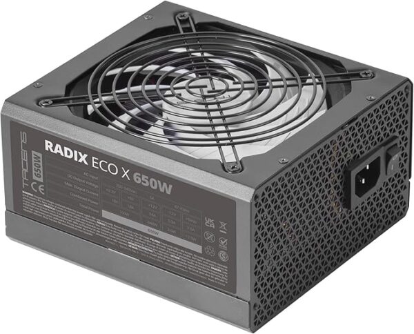 TACENS PSU RADIX ECO X 650W, 87% EF, 14CM FAN, SMD, BLACK CABLES, ULTRA-SILENT, 6 YEARS WARRANTY