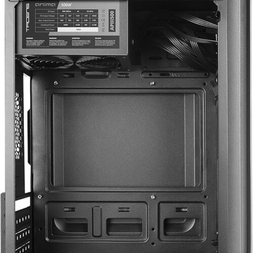 TACENS ANIMA AC6500 MICRO-ATX CASE + 500W PSU, FRONT MESH, USB 3.0, BLACK