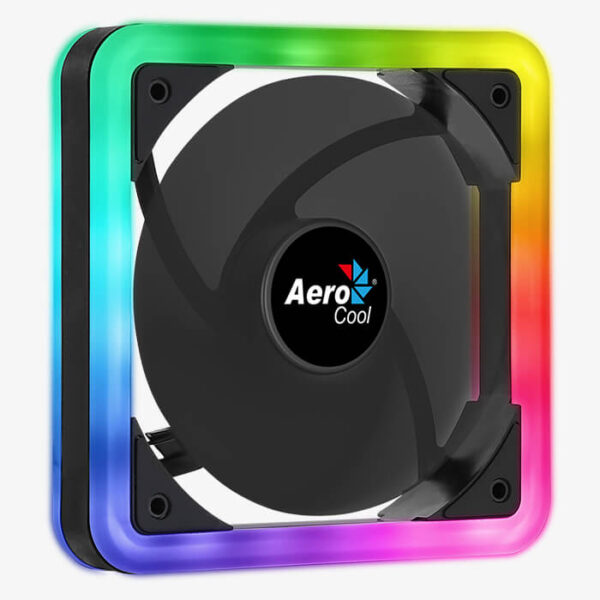 AEROCOOL EDGE ARGB FAN 14CM, 3,4&6-PIN, SQUARE LED DUAL LIGHTING, PWM