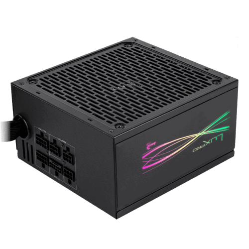 AEROCOOL LUXPRORGB1000M, SEMI-MODULAR 1000W RGB PSU, 80PLUS GOLD +90%, JAPANESE CAPACITORS, APFC 14CM FDB FAN, ARGB COMPATIBLE, 5 YEARS WARRANTY