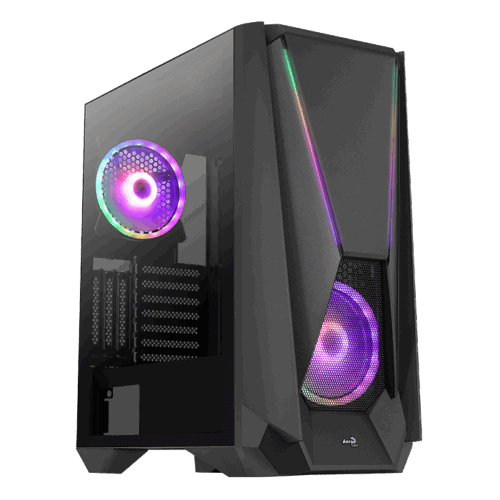 AEROCOOL VISOR ATX, 2X14CM ARGB FANS, TEMPERED GLASS, FRONT MESH, ARGB LIGHTING