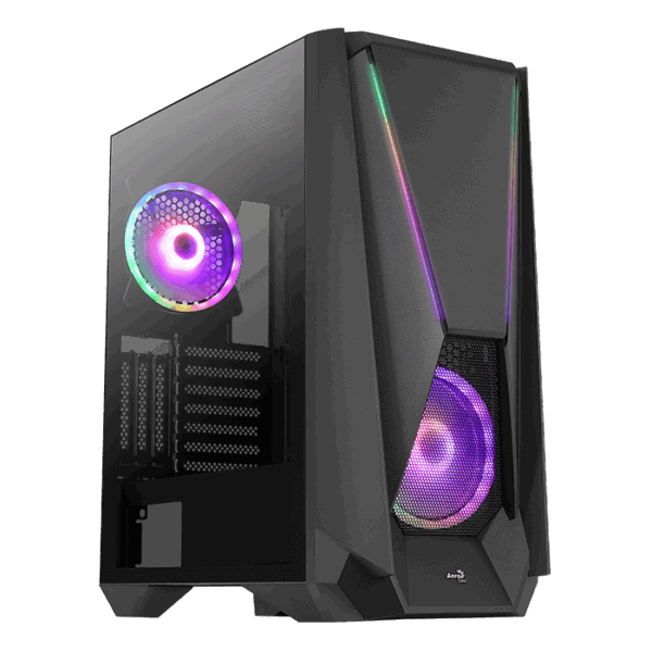 AEROCOOL VISOR ATX, 2X14CM ARGB FANS, TEMPERED GLASS, FRONT MESH, ARGB LIGHTING