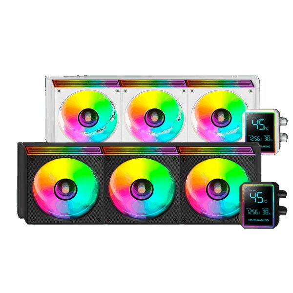 MARS GAMING ML-LCDPRO360, WATERCOOLING AIO, 2.8" MONITOR DISPLAY, ARGB INFINITY LIGHTING, 4TH GEN OPTI-CHAMBER, ULTRA-PERFORMANCE 600W TDP, 3X ULTRA-SILENT COPPER-CORE FAN, BLACK