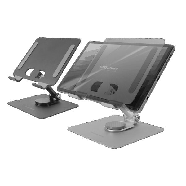 MARS GAMING MA-RST, TABLET AND 2IN1 CONVERTIBLE LAPTOP FOLDABLE STAND UP TO 13", 360º ROTATABLE + 180º HEIGHT ADJUSTABLE, BLACK