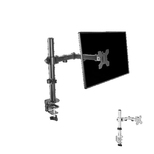 MARS GAMING MARM1, MONITOR ARM FOR UP TO 32" SCREENS, ARTICULATED AND HEIGHT ADJUSTABLE, BLACK