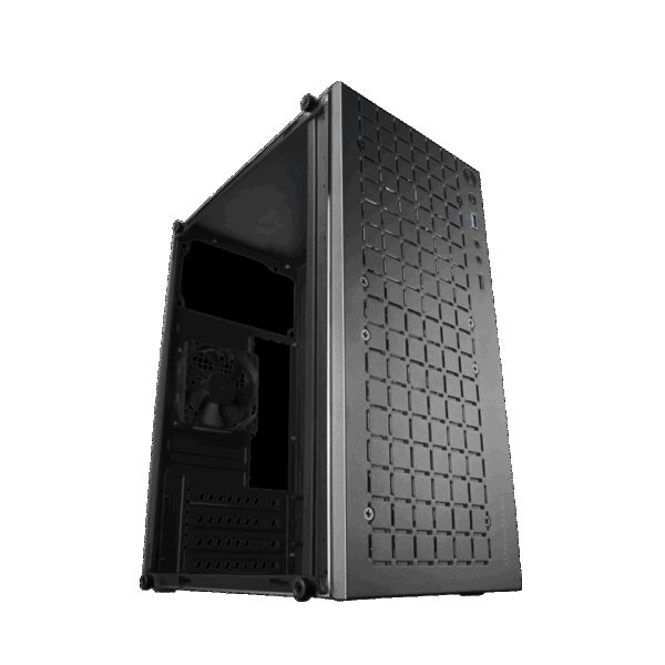 MARS GAMING MC-1000 ,FULL METAL MICRO-ATX CASE, GLASS, FRONT MESH, 1x80MM FAN