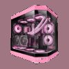 MARS GAMING MC-3T, CUSTOM ATX CASE, TRIPLE CONTINUOUS TEMPERED GLASS WINDOWS, FULL LIQUID SUPPORT, VERTICAL PCIs MOUNT, PINK