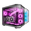 MARS GAMING MC-3TCORE, HIGH CAPACITY CUSTOM ATX CASE, TRIPLE CONTINUOUS TEMPERED GLASS WINDOWS, UP TO 10X FANS, BLACK