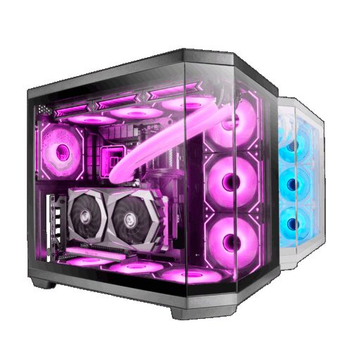 MARS GAMING MC-3TCORE, HIGH CAPACITY CUSTOM ATX CASE, TRIPLE CONTINUOUS TEMPERED GLASS WINDOWS, UP TO 10X FANS, BLACK