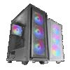 MARS GAMING MC-AIR, ATX COMPUTER CASE, 4X120MM FRGB FANS, FRONT MESH + TEMPERED GLASS SIDE PANEL, DUAL CHAMBER DESIGN, BLACK