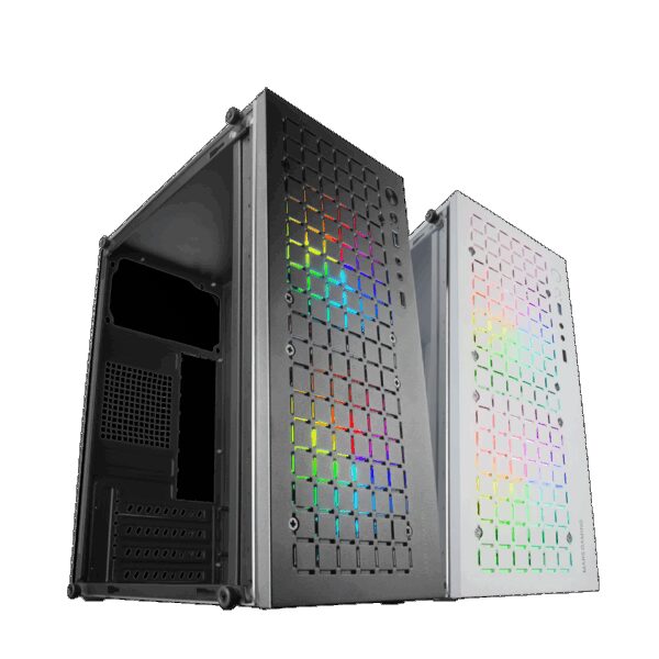MARS GAMING MC-CORE, FULL METAL MICRO-ATX CASE, GLASS, FRONT MESH, 2X 120MM FRGB FAN, BLACK