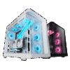 MARS GAMING MC-FUSION, ATX COMPUTER CASE, CONTINUOUS TEMPERED GLASS, ROUNDED EDGES, FULL WATERCOOLING SUPPORT, WHITE