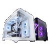 MARS GAMING MC-FUSIONM, MATX COMPUTER CASE, CONTINUOUS TEMPERED GLASS, ROUNDED EDGES, WATERCOOLING SUPPORT, WHITE