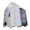 MARS GAMING MC-GEO, ATX COMPUTER CASE, 4X120MM FRGB FANS, TEMPERED GLASS SIDE PANEL, DUAL CHAMBER DESIGN, WHITE