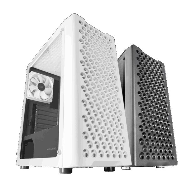 MARS GAMING MC-IPRO, ATX CASE, 3D FRONT MESH GRILLE, TEMPERED GLASS SIDE PANEL, 12CM FAN, WHITE