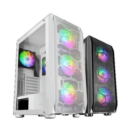 MARS GAMING MC-KX, E-ATX XL CASE, 5X 12CM ARGB FAN + CONTROLLER, CPU FREEZER, GLASS, FRONT MESH, WHITE