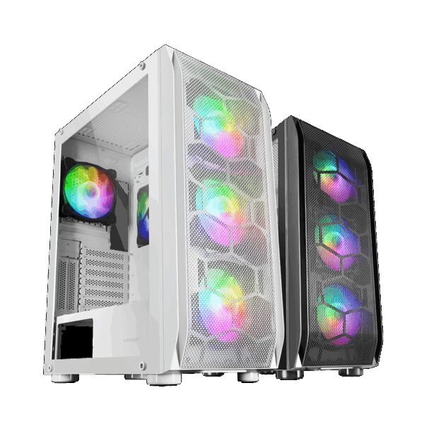 MARS GAMING MC-KX, E-ATX XL CASE, 5X 12CM ARGB FAN + CONTROLLER, CPU FREEZER, GLASS, FRONT MESH, WHITE