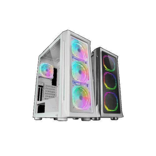 MARS GAMING MC-NEO, E-ATX XL CASE, 4X 12CM NEO ARGB FAN + 1X 12CM CPU FREEZER FAN, DUAL GLASS, WHITE