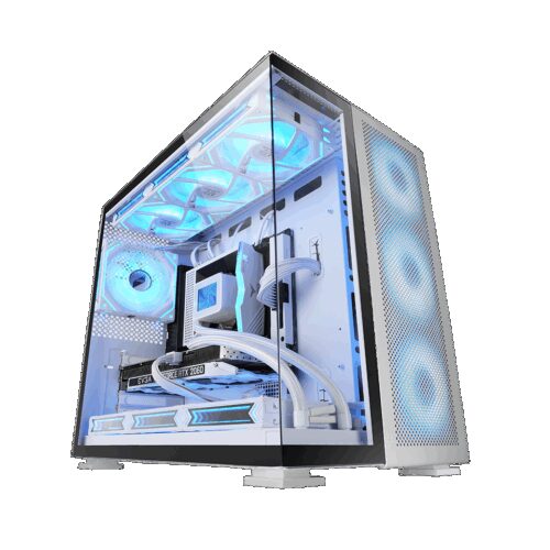 MARS GAMING MC-NOVA2, E-ATX COMPUTER CASE, DOUBLE FRAMELESS CONTINUOUS FRONT AND SIDE TEMPERED GLASS PANELS, FULL LIQUID COOLING SUPPORT