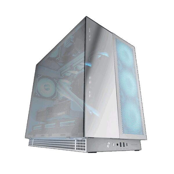 MARS GAMING MC-NOVA3, E-ATX COMPUTER CASE, 3D FRAMELESS CONTINUOUS CHROMED GLASS PANELS, FULL LIQUID COOLING SUPPORT