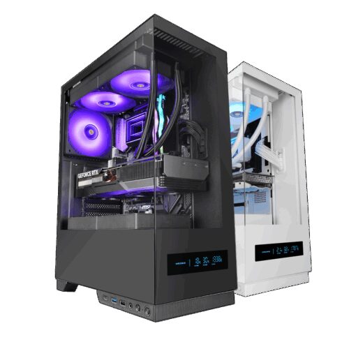 MARS GAMING MC-PULSAR, ATX CASE, MONITOR DISPLAY, TEMPERED GLASS FRONT & SIDE PANELS, CABLEHATCH & SIDECOOL, 240 WATERCOOLING SUPPORT, USB-C, BLACK