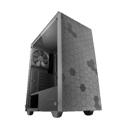 MARS GAMING MC-Q3, ATX PC CASE, DOUBLE MAGNETIC ANTI-DUST TOP + FRONT MESH, TEMPERED GLASS FULL SIDE WINDOW, 12CM FAN, BLACK