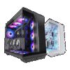 MARS GAMING MC-REV, ATX CASE, ROUNDED EDGES, TEMPERED GLASS FRONT AND SIDE PANELS, 3X ARGB REVERSED FANS, REMOTE CONTROL, ARGB MB & CONTROLLERS COMPATIBILITY, BLACK