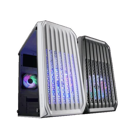 MARS GAMING MC-S2, MICRO-ATX CASE, 2X FRGB FAN, FRONT MESH, WINDOW, USB 3.0, WHITE