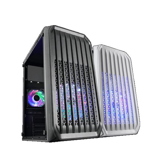MARS GAMING MC-S2, MICRO-ATX CASE, 2X FRGB FAN, FRONT MESH, WINDOW, USB 3.0, BLACK