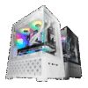 MARS GAMING MC-SE2, MATX CASE WITH SIDE & FRONT FRAMELESS CONTINUOUS TEMPERED GLASS PANELS, 120MM FRGB REAR FAN, DUAL CHAMBER DESIGN, WHITE