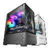MARS GAMING MC-SE2, MATX CASE WITH SIDE & FRONT FRAMELESS CONTINUOUS TEMPERED GLASS PANELS, 120MM FRGB REAR FAN, DUAL CHAMBER DESIGN, BLACK