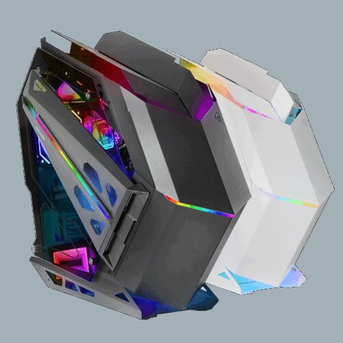 MARS GAMING MC-TITAN, ATX XXL RGB COMPUTER CASE, LIGHTING HUB AND REMOTE CONTROL, ARGB MB CONTROL, BLACK