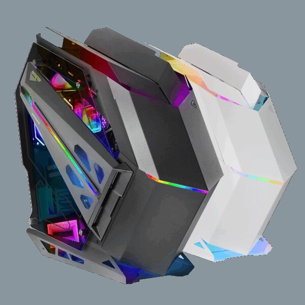 MARS GAMING MC-TITAN, ATX XXL RGB COMPUTER CASE, LIGHTING HUB AND REMOTE CONTROL, ARGB MB CONTROL, BLACK