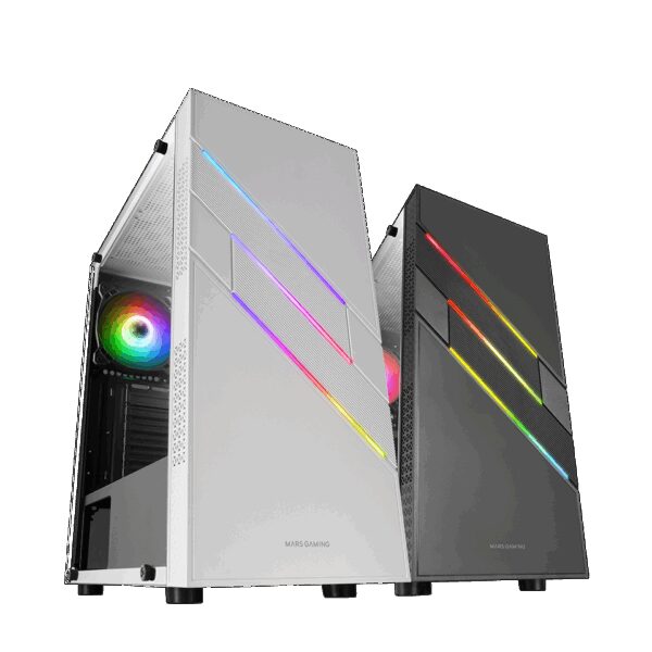 MARS GAMING MC-U3, ATX CASE, ARGB FRONT, 12CM ARGB FAN, GLASS, ARGB CABLE, WHITE