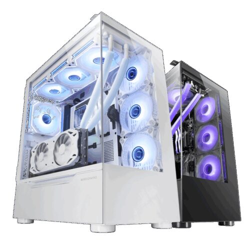 MARS GAMING MC-ULT, E-ATX XXL CUSTOM CASE, FRAMELESS 90º GLASS, FULL WATERCOOLING SUPPORT, WHITE