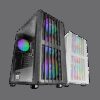 MARS GAMING MC-VAULT, ATX COMPUTER CASE, 4X120MM ARGB FANS, OPEN FRONT MESH + TEMPERED GLASS SIDE PANEL, RGB MB & CONTROLLERS COMPATIBLE, BLACK