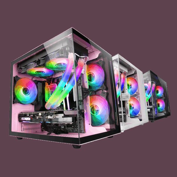 MARS GAMING MC-VIEW, MICRO-ATX CASE, FRAMELESS 90º TEMPERED GLASS, FULL WATER COOLING SUPPORT, PINK