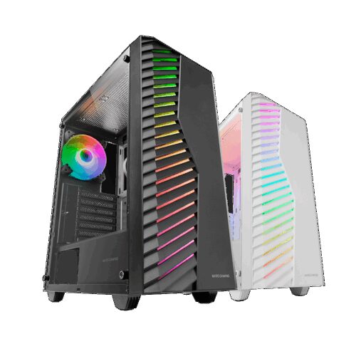 MARS GAMING MC-VOLT, ATX COMPUTER CASE, 120MM ARGB REAR FAN + FRONT ARGB STRIP, ARGB MB & CONTROLLERS COMPATIBLE, BLACK