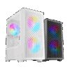MARS GAMING MC-VORTEX, MATX COMPUTER CASE, GEOMETRIC MESH FRONT & TEMPERED GLASS SIDE PANEL, 3X FRGB FANS, DUAL CHAMBER DESIGN, WHITE