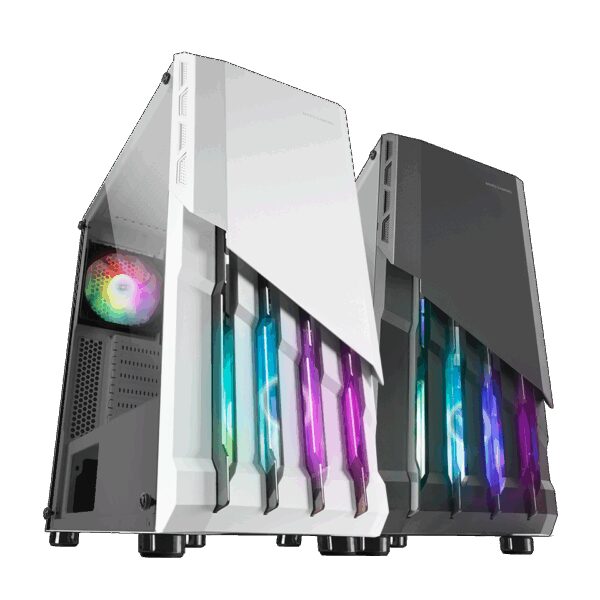 MARS GAMING MC-X2, ATX CASE, METAL FRONT, 2X12CM FRGB FAN, WINDOW, USB3.0, WHITE